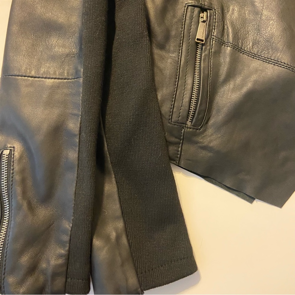 Bcbgeneration Drape Front Leather Jacket - image 4